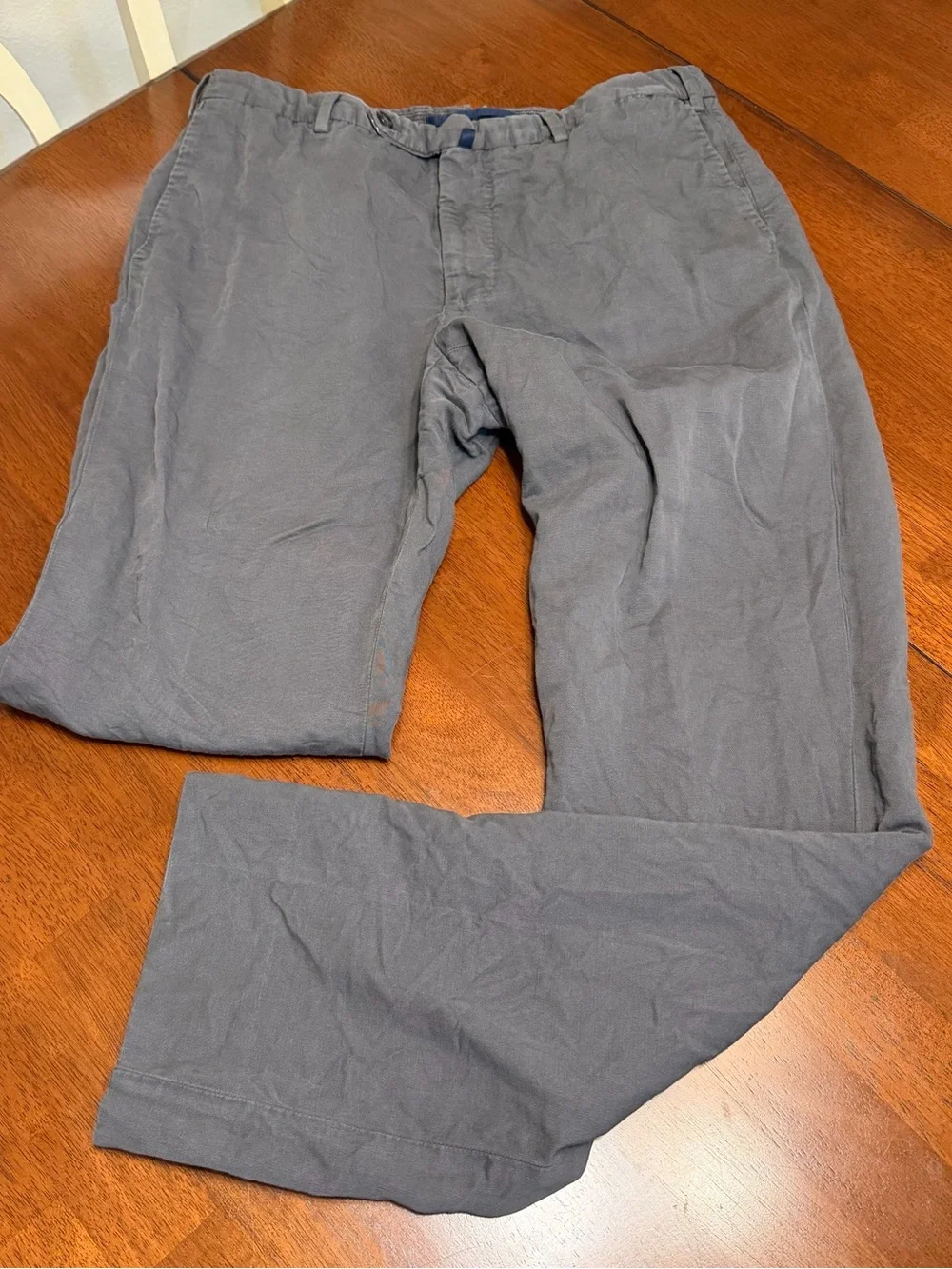 Incotex Slowear Chinolino Mens Gray Linen Cotton Trousers Chino Pants 34x32